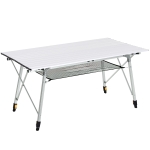 Outsunny Table pliante en aluminium table de camping table de jardin 6 personnes hauteur réglable + sac de transport