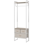 HOMCOM Perchero para Ropa Perchero Recibidor con 3 Cajones de Tela y Estante de Almacenamiento 58,5x30x178 cm Natural