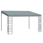 Outsunny Pergola 4 x 3 m Gartenpavillon Pavillon Überdachung Zelt Metall Polyester Grau