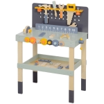 AIYAPLAY Spielwerkbank, mit Werkzeug-Set, robust, für 3-6 Jahre, 58 x 31 x 77,5 cm, Hellblau