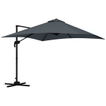 Outsunny Parasol déporté carré inclinable pivotant 360° manivelle piètement - aluminium dim. 3L x 3l x 2,6H m gris foncé
