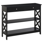 HOMCOM Tavolo Consolle con 2 Cassetti e 2 Mensole, Mobile da Ingresso e Soggiorno in MDF, 100x30.5x80cm, Nero