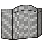 HOMCOM Funkenschutz für Kamine, eleganter Funkenfänger, faltbar, beschichtet, Schwarz, 96 x 60 cm