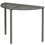 Outsunny Balkontisch, halbrund, Polyrattan+Metall, 100x50x74 cm, Grau