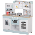 AIYAPLAY Spielküchen-Set, Kinderküche mit Effekten, Kaffeemaschine, Ofen, viel Stauraum, MDF, Edelstahl, für Kinder ab 3 Jahren