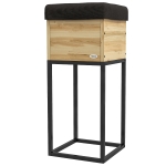 Outsunny Hochbeet Pflanzkasten, Industriedesign, wetterbeständig, Vlieseinlage, 22 x 22 x 54 cm, Natur + Schwarz