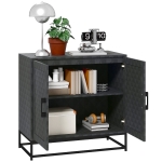 HOMCOM Modern Sideboard, Freestanding Sideboard Storage Cabinet with Adjustable Shelf and 2 Doors for Living Room, Black