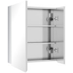 kleankin Armoire miroir de salle de bain en acier inoxydable armoire murale 2 portes et 3 compartiments intérieurs 54 x 13 x 60 cm argent