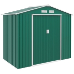 Outsunny Abri de Jardin 2,42 m² - Remise pour Outils avec Fondation - cabanon Porte verrouillable - dim. 213L x 130l x 185H cm - tôle d'acier Vert