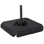 Outsunny Sonnenschirmständer mit Wasser oder Sand befüllbar bis 60 kg Schirmständer 4-tlg. Sonnenschirm Schirmgewicht HDPE Schwarz