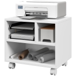 HOMCOM Support d'imprimante meuble de rangement bureau caisson 4 compartiments ouverts 40L x 30l x 36H cm blanc