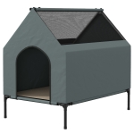 PawHut Hundebett mit abnehmbarer Abdeckung, Liegekissen, 81x54x78 cm, Grau/Schwarz