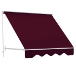 Outsunny Store banne Manuel Inclinaison réglable Aluminium Polyester imperméabilisé 70L x 180l cm Aubergine
