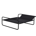 PawHut Lit surélevé pour chiens animaux de compagnie avec appui-tête tissu micro-perforé 91 x 69 x 29 cm noir