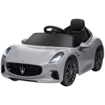AIYAPLAY Voiture électrique pour enfants sous licence Maserati Gran Turismo Folgore, 12V avec télécommande, de 3 à 5 ans, gris