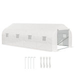 Outsunny Serra per Orto 6x3x2m con 8 Finestre e Porta Avvolgibile, in Acciaio e PP, Verde