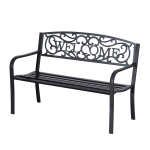 Outsunny Banc 2 Places de Jardin dim. 127L x 60l x 87H cm métal époxy anticorrosion Fonte Noir