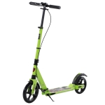 HOMCOM Teen/Adults Aluminium Foldable Kick Scooter w/ Shock Mitigation System - Green