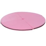 HOMCOM Tapis de pole dance pliable - pole dance mat - tapis de protection Ø 150 cm épaisseur 5 cm - revêtement plastique rose