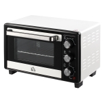 HOMCOM Horno Portátil 16L 1400W con 3 Modos de Calor Temporizador Bandeja de Horneado y Rejilla 44x32x28,1 cm Blanco y Negro