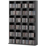HOMCOM Meuble de rangement multimédia 456 CD/ 336 DVD - bibliothèque en bois avec étagères réglables, 89 x 130,5 cm, noir