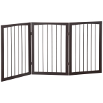PawHut 3 Panel Stair Gate Foldable Dog Door Gate Indoor Free Standing Safety Gate Pet Barrier 76cm Height