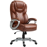 HOMCOM Chaise de bureau fauteuil de bureau avec fonction bascule roulettes pivotantes 360° 66 x 75,5 x 115,5-124,5 cm marron