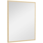 HOMCOM Miroir mural rectangulaire 90 x 70 cm, cadre en bois, idéal pour la salle de bain, salon ou chambre, naturel