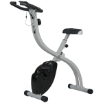 SPORTNOW Vélo d'appartement pliant, vélo de fitness, 8 niveaux de résistance magnétique, selle réglable, écran LCD, acier gris