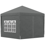 Outsunny Tonnelle tente de réception barnum pop-up pliant 3 x 3 m 4 parois amovibles + sac de transport gris