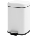 HOMCOM Poubelle de cuisine 12L avec couvercle à fermeture douce et pédale, seau intérieur amovible, 24,5 x 32 x 36,5 cm, blanc