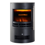 HOMCOM Camino Elettrico da Terra Potenza 900W/2000W con Effetto Fiamma 41 x 41 x 64.5cm Nero
