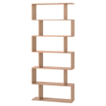 HOMCOM Libreria Legno Design Moderno con 6 Ripiani Legno Naturale 80 × 23 × 192cm