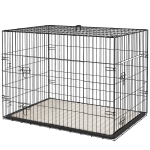 PawHut Cage caisse de transport pliante pour chien poignée, plateau amovible, coussin fourni 91 x 62 x 68 cm noir