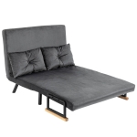 HOMCOM Canapé convertible 2 places avec dossier réglable sur 5 niveaux et 2 coussins rembourrés pour salon, chambre d'amis