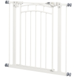 PawHut Barrière de sécurité pour chien barrière d'escalier extensible double verrouillage 74-80 x 76 cm blanc