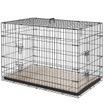 PawHut Cage caisse de transport pliante pour chien poignée, plateau amovible, coussin fourni 105 x 70 x 75 cm noir