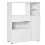 HOMCOM Mobile Cucina per Microonde con Armadietti, Mensole e Cassetto, Credenza Moderna in Legno 90x40x120cm Bianco