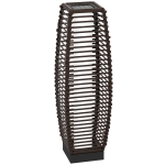 Outsunny Rattan Solar Floor Lamp,  68cm Tall Outdoor Garden Lantern Pathway Light & Decorative Lighting with Auto On/Off LED Lights, IP44, for Porch, Yard, Courtyard, Deck, Brown