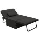 HOMCOM Fauteuil chauffeuse Chaise Longue Pouf 3 en 1 Dossier inclinable 5 Niveaux Repose-Pied Rabattable