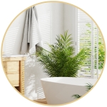 HOMCOM Miroir rond miroir salle de bain cadre en métal facile à installer, pour chambre, salon, entrée, Ø 70 x 2,5 cm or