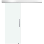 HOMCOM Porta Scorrevole in Vetro Trasparente con Binario e Maniglia in Alluminio per Bagno Cucina Studio 210x75x0.8cm