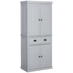 HOMCOM Armoire de cuisine buffet cuisine multi-rangements étagères réglables 4 portes et grand tiroir 76,2 x 40,2 x 183 cm gris