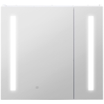 kleankin Armoire murale miroir lumineux LED salle de bain 2 portes avec 3 niveaux 70 x 15 x 65 cm blanc