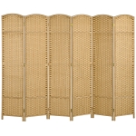 HOMCOM Paravent interieur en bois 6 panneaux 240 x 170 cm séparateur de pièce pliable pour salon, chambre à coucher, naturel