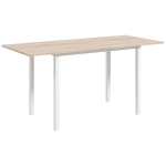 HOMCOM Mesa de Comedor Extensible con Patas de Acero para 4-6 Personas 160x70x76 cm Madera Natural