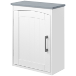kleankin Meuble wc suspendu armoire à pharmacie murale armoire salle de bain rangement avec porte et étagère réglable - 41 x 18,5 x 52 cm - MDF - blanc