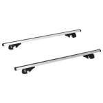 HOMCOM Barres de toit de voiture transversales 135 cm, porte-bagage verrouillables 2 clés fournies alliage d'aluminium, compatible avec les rails latéraux surélevés d'une largeur de 120 cm, argenté