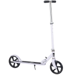 HOMCOM Trottinette Pliable Hauteur Guidon réglable sur 4 Niveaux système de freinage arrière pour enfant adolescent pois max. 100KG dim. 88L x 37l x 75-100H cm Blanc