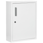 kleankin Armoire à pharmacie 2 étagères 3 niveaux avec porte verrouillable 2 clés 40 x 15 x 53,5 cm blanc